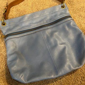 FOSSIL satchel BLUE, soft leather, Never been used-Cross Body strap included